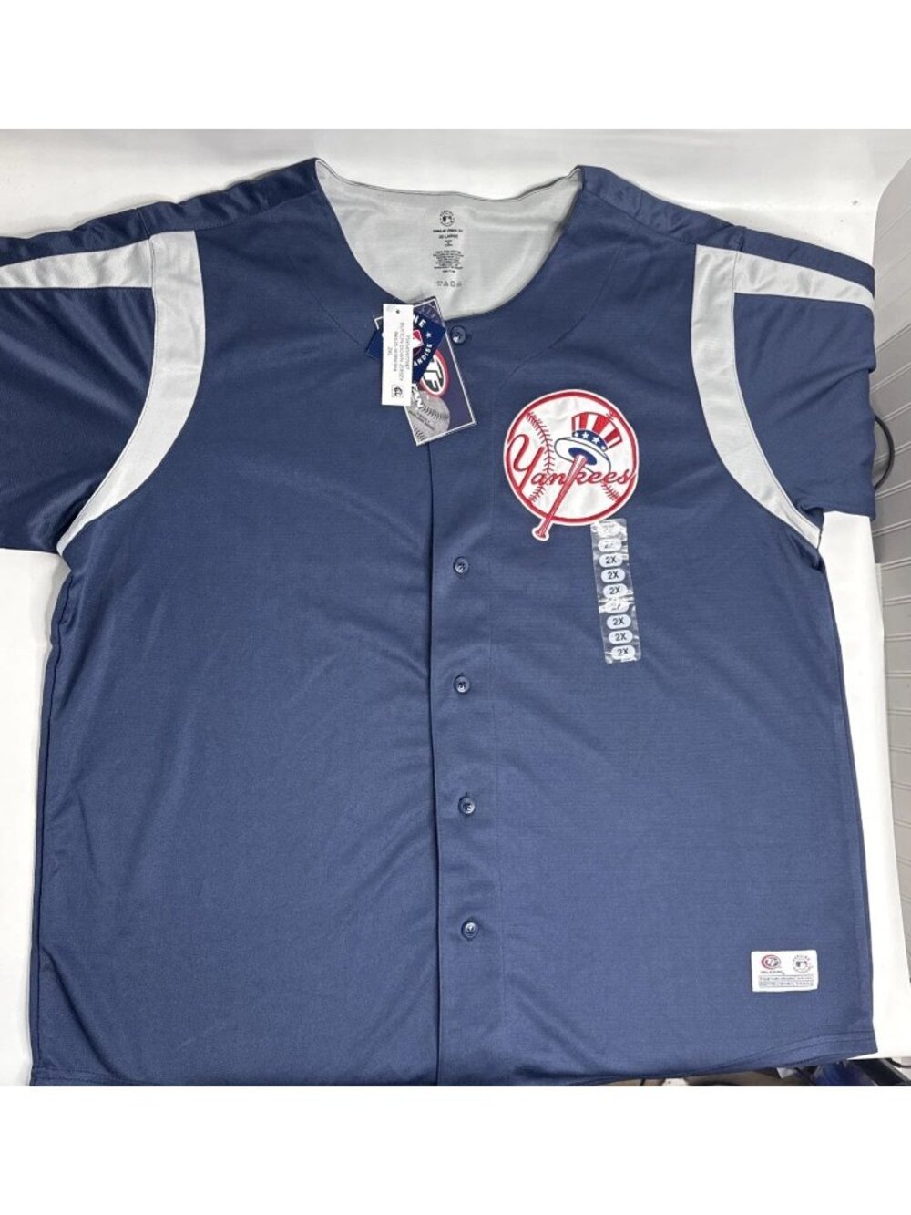 True Fan New York Yankees Jersey  Size - 2XL Navy/Gray. NWT Genuine Merchandise